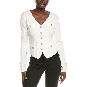 Madison Miles Womens  Cardigan, White